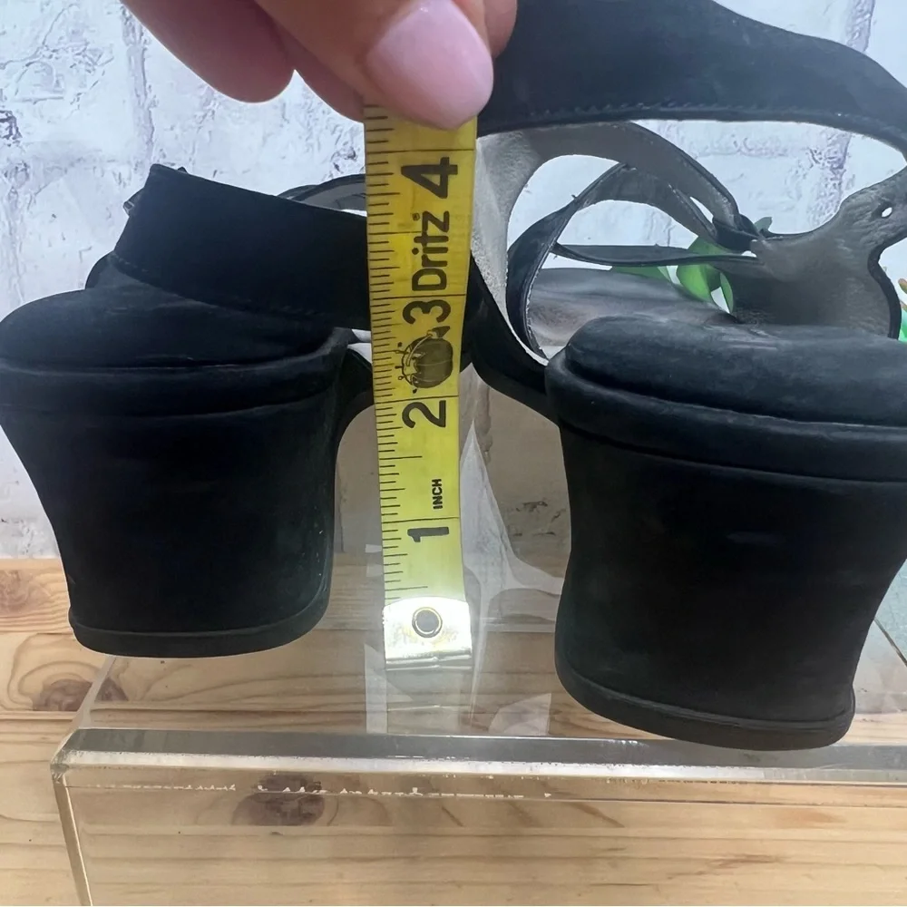Beautifeel Black Nubuck comfort wedge sandals - Picture 5 of 10